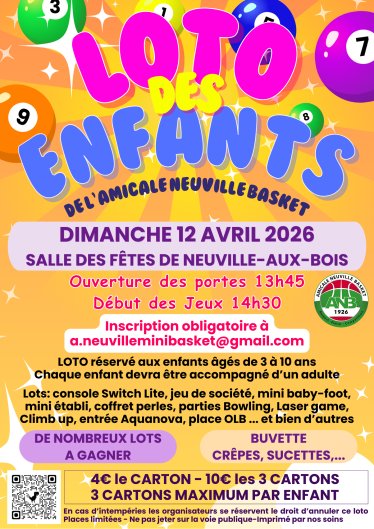 LOTO DES ENFANTS le Dimanche 12 avril 2026