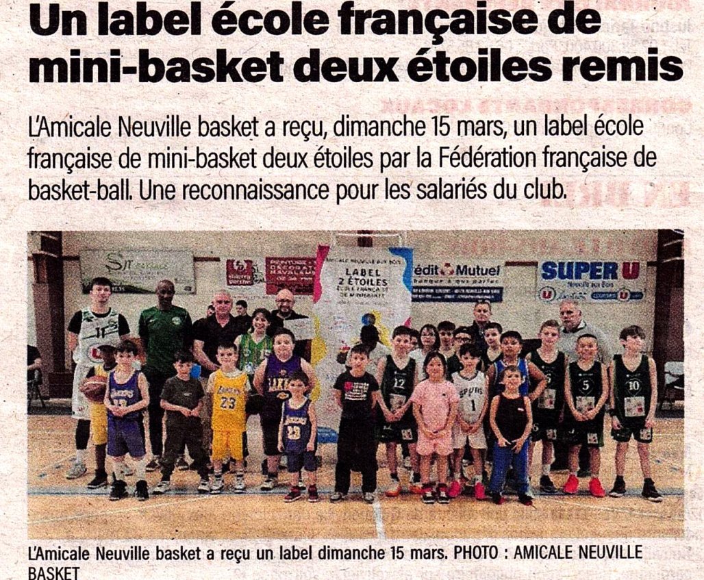 Journée Remise Label Ecole Française Minibasket 2 étoiles