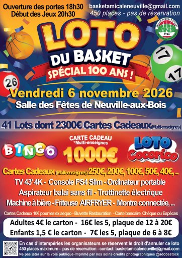 LOTO du BASKET le Vendredi 6 novembre 2026